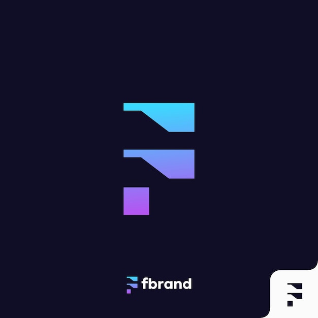 Vetor modelo de design de ícone de logotipo letra f