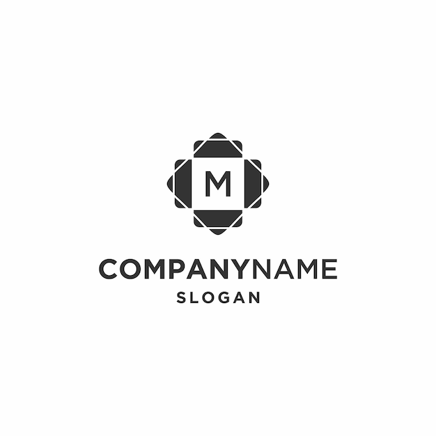 Modelo de design de ícone de logotipo letra m