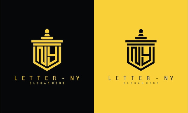 Modelo de design de ícone de logotipo letra ny vetor premium vetor premium vetor premium