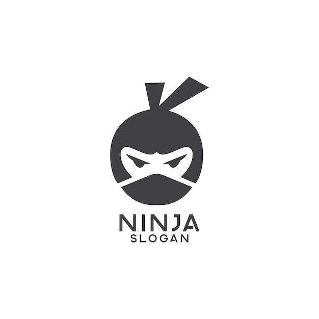 Modelo de design de ícone de logotipo ninja de vetor premium