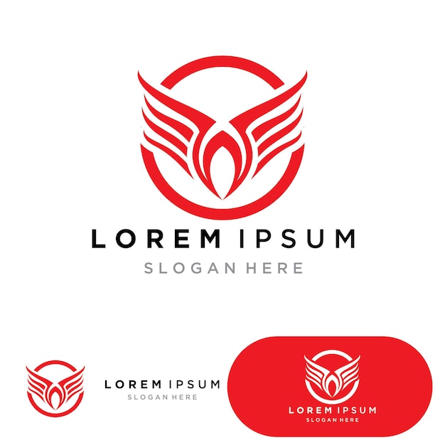 Modelo de design de ícone de vetor de logotipo de pássaro