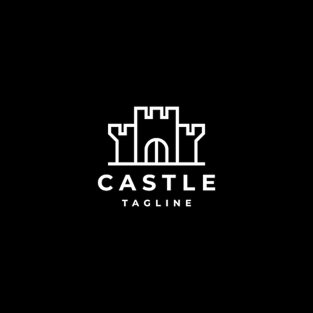 Modelo de design de ícone do logotipo do castelo