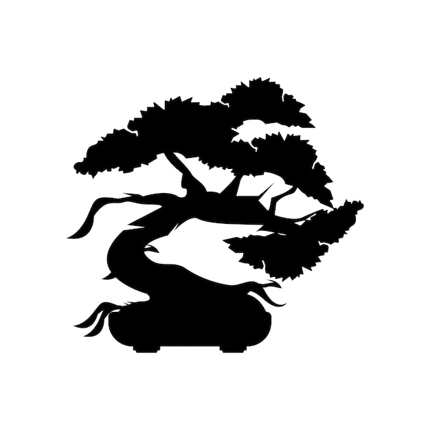 Modelo de design de iconillustration de símbolo de bonsai