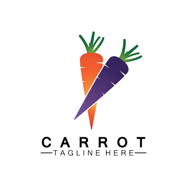 Modelo de design de ilustração de ícone de vetor de logotipo de cenoura