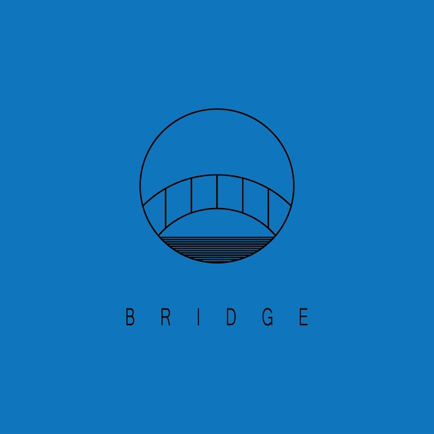 Modelo de design de ilustração de ícone de vetor de logotipo de ponte