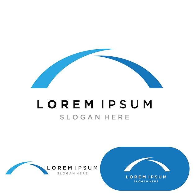 Modelo de design de ilustração de ícone de vetor de logotipo de ponte