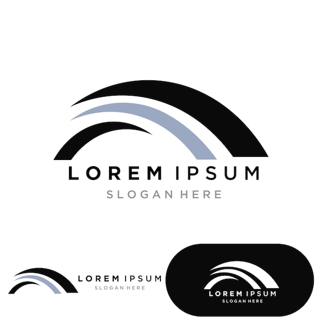 Modelo de design de ilustração de ícone de vetor de logotipo de ponte