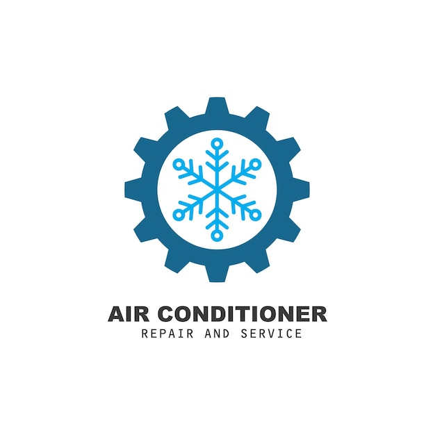 Modelo de design de ilustração de ícone de vetor de reparo e serviço de ar condicionado
