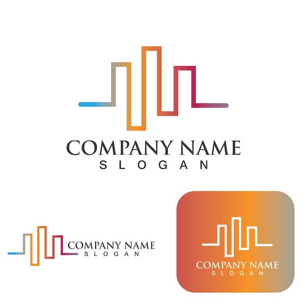 Modelo de design de ilustração de logotipo de ondas sonoras