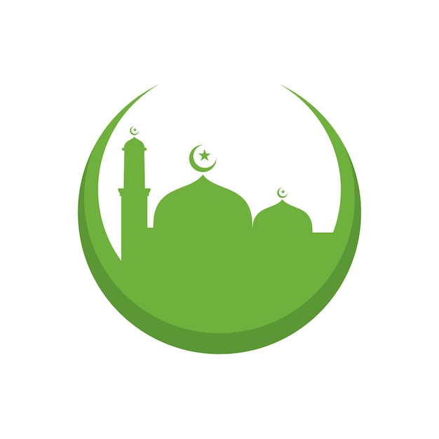 Vetor modelo de design de ilustração do vetor de ícone muçulmano da mesquita