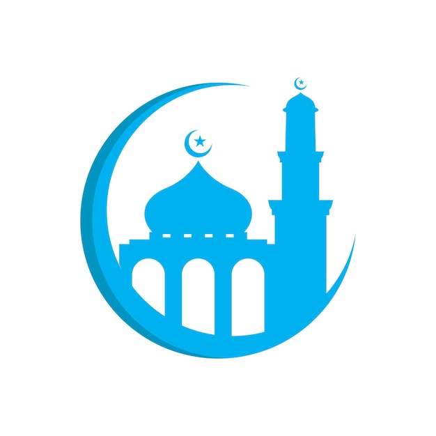 Vetor modelo de design de ilustração do vetor de ícone muçulmano da mesquita