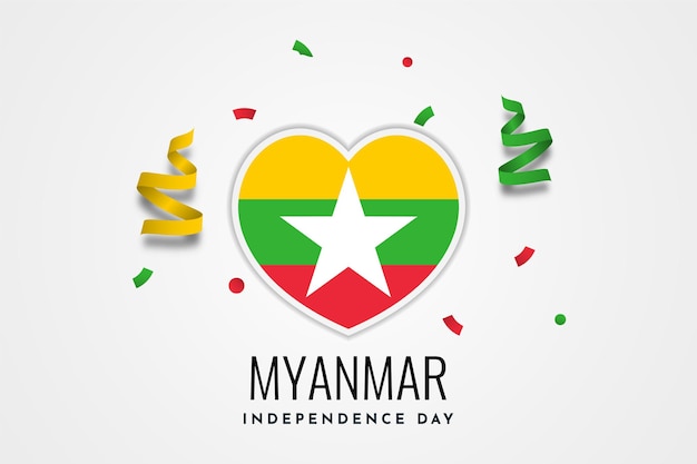Modelo de design de ilustração feliz do dia da independência de mianmar