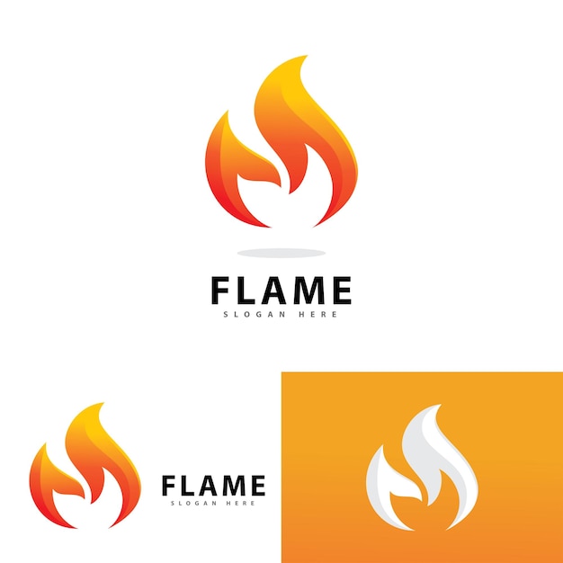 Modelo de design de ilustração vetorial de chama de fogo