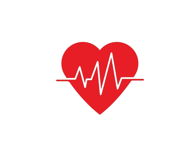 Modelo de design de ilustração vetorial de ícone de batimento cardíaco