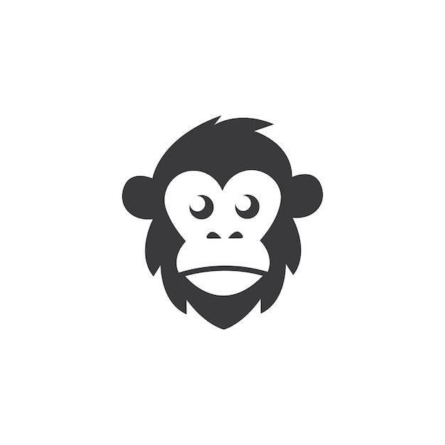 Modelo de design de ilustração vetorial de ícone de cabeça de macaco