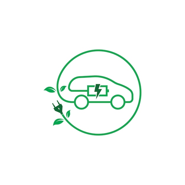 Modelo de design de ilustração vetorial de ícone de carro elétrico