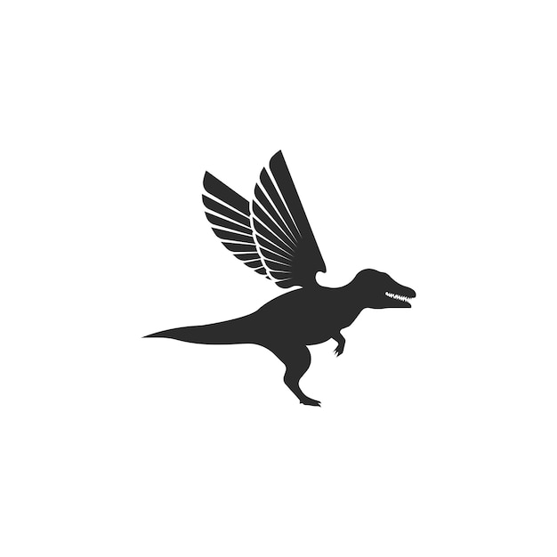 Modelo de design de ilustração vetorial de ícone de dinossauro com asas