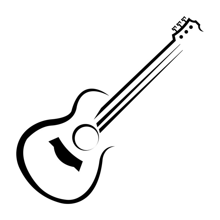 Vetor modelo de design de ilustração vetorial de ícone de guitarra