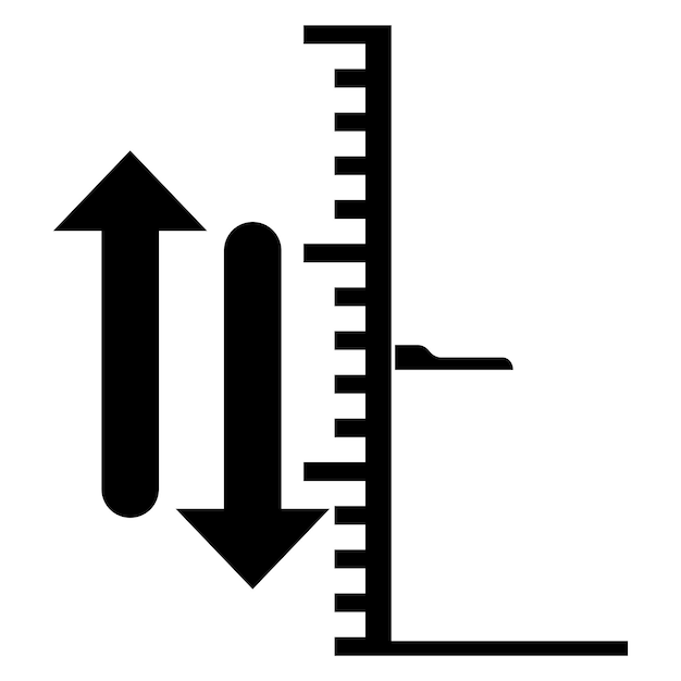 Modelo de design de ilustração vetorial de ícone de símbolo de medição de altura
