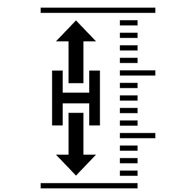 Modelo de design de ilustração vetorial de ícone de símbolo de medição de altura