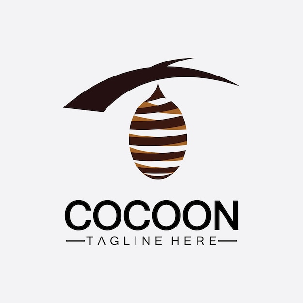 Modelo de design de ilustração vetorial de logotipo cocoon