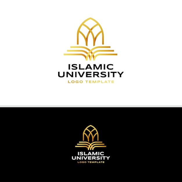 Modelo de design de ilustração vetorial de logotipo da universidade islâmica vetor premium