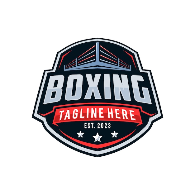 Vetor modelo de design de ilustração vetorial de logotipo de boxe