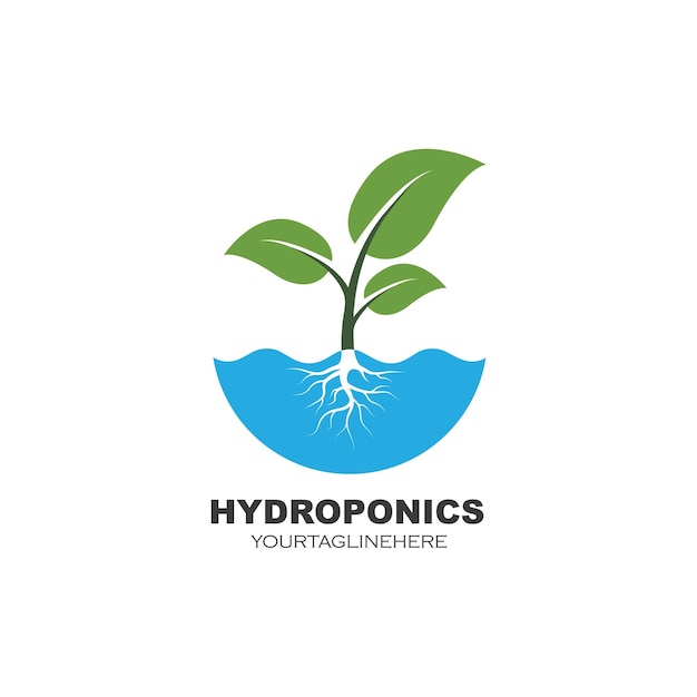 Modelo de design de ilustração vetorial de logotipo de hidroponia