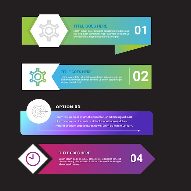 Modelo de design de infografia vetorial com 3 opções ou etapas