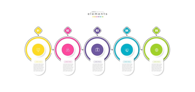 Vetor modelo de design de infográfico com ícones e opções ou etapas