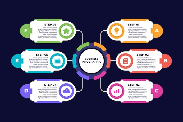 Modelo de design de infográfico de empresa colorida