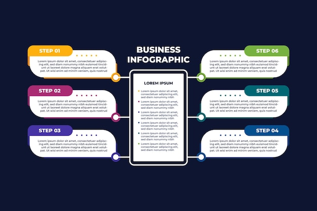 Modelo de design de infográfico de negócios profissionais