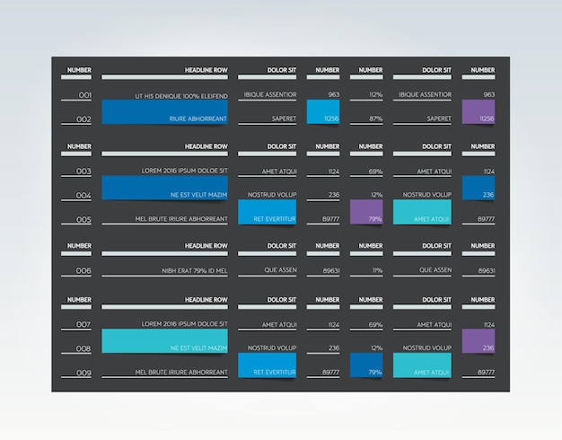 Modelo de design de infográfico de planejador de guia de programação de mesa vetor grátis