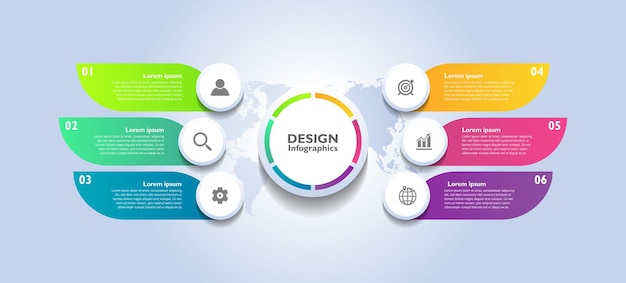 Modelo de design de infográfico de processo gradiente