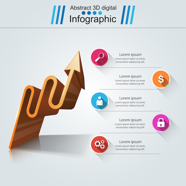 Modelo de design de infográfico. logotipo de setas.