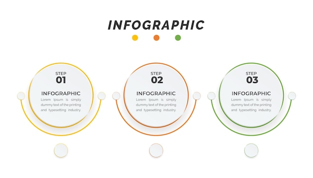 Modelo de design de infográficos criativos de negócios de apresentação com 3 opções