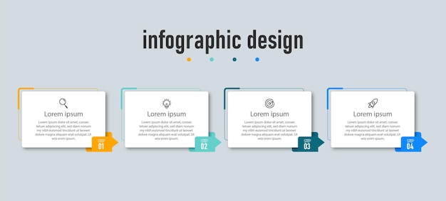 Modelo de design de infográficos de cronograma de etapas do elemento