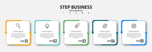 Modelo de design de infográficos de cronograma de etapas