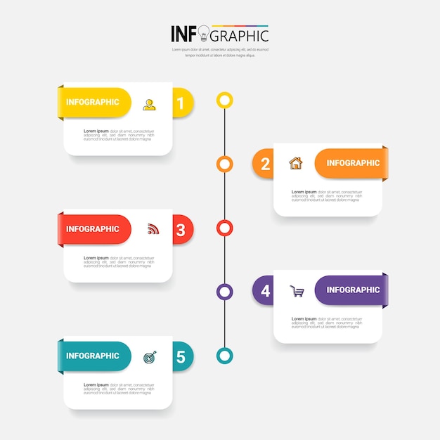 Modelo de design de infográficos de cronograma de etapas