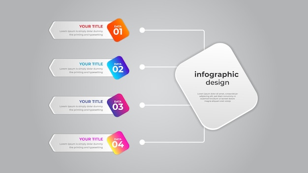 Modelo de design de infográficos de cronograma de negócios de etapas modernas e criativas.