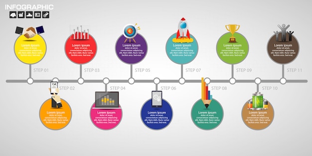 Modelo de design de infográficos de cronograma