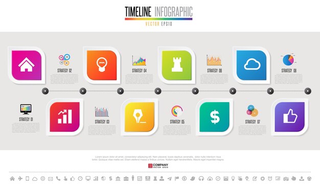 Modelo de design de infográficos de cronograma