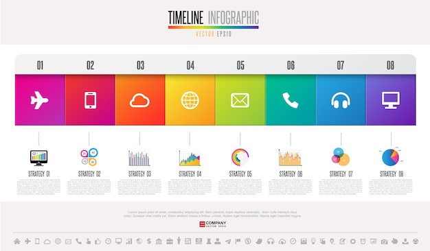 Modelo de design de infográficos de cronograma