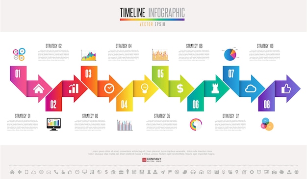 Modelo de design de infográficos de cronograma