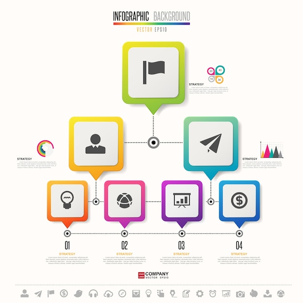 Vetor modelo de design de infográficos de cronograma