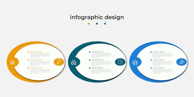 Modelo de design de infográficos de etapas de linha do tempo circular