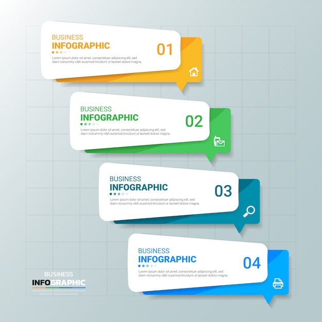 Modelo de design de infográficos de negócios