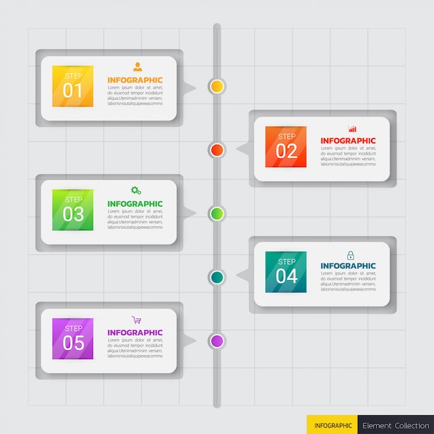 Modelo de design de infográficos timeline