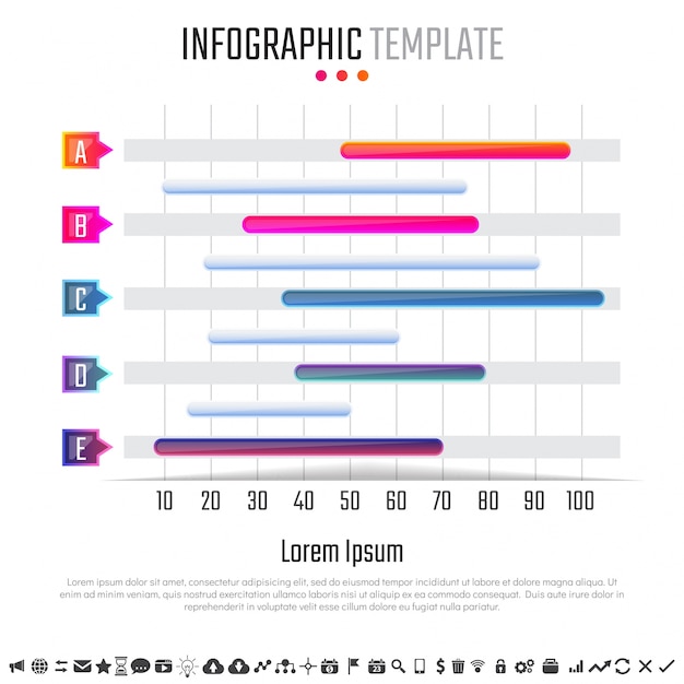 Vetor modelo de design de informação