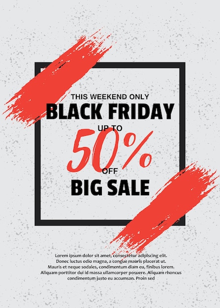 Modelo de design de inscrição de venda de sexta-feira negra. Banner da Black Friday. Ilustração vetorial